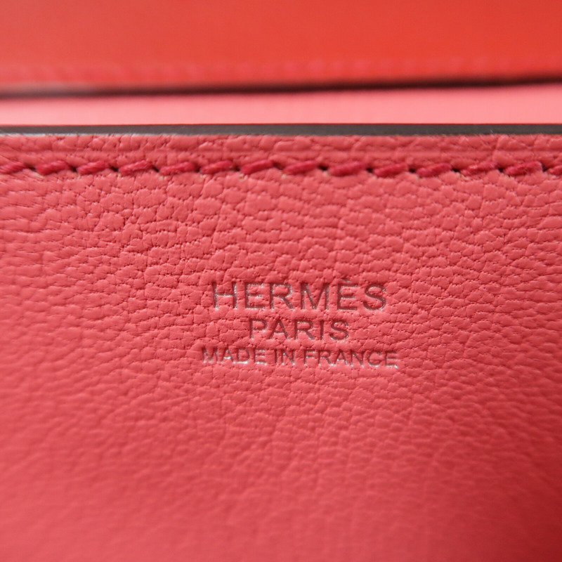 HERMES Evercolor皮革Opli 24肩背袋Rouge Casaque-5