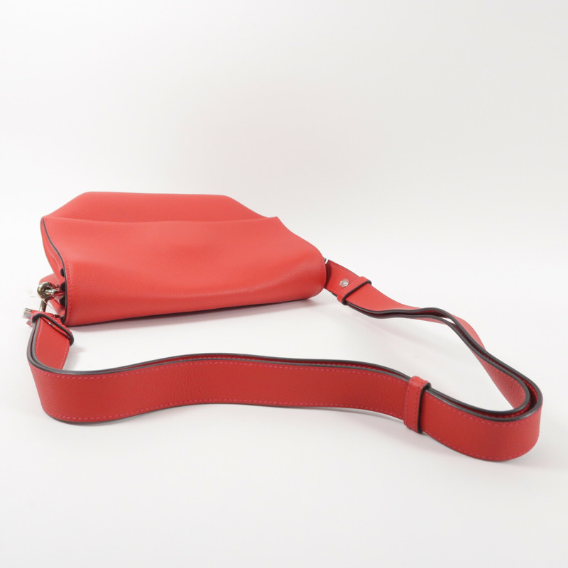 HERMES Evercolor皮革Opli 24肩背袋Rouge Casaque-7