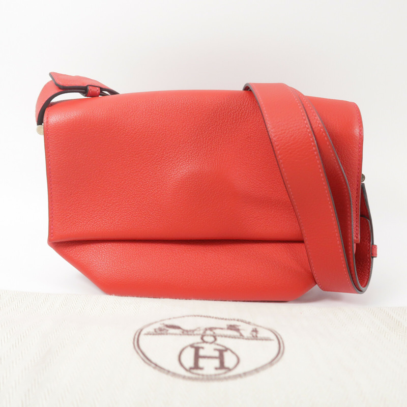 HERMES Evercolor皮革Opli 24肩背袋Rouge Casaque-8