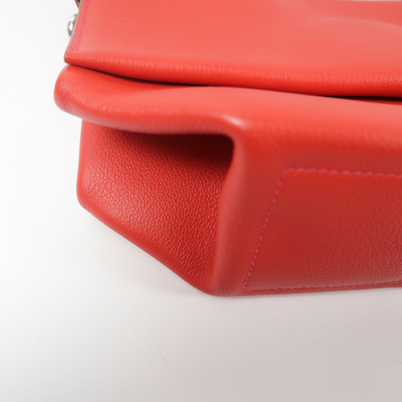 HERMES Evercolor皮革Opli 24肩背袋Rouge Casaque-9