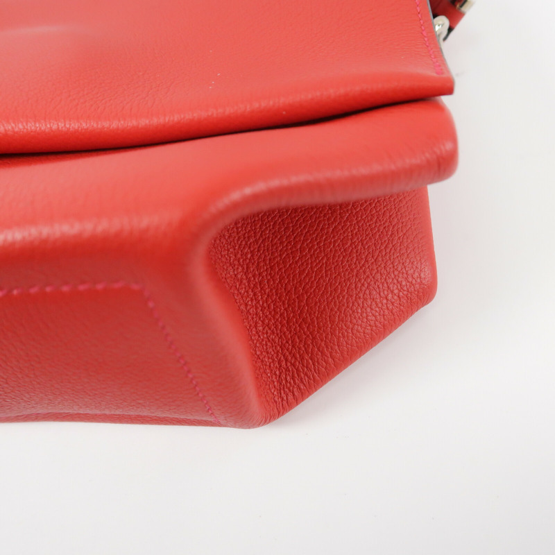 HERMES Evercolor皮革Opli 24肩背袋Rouge Casaque-10