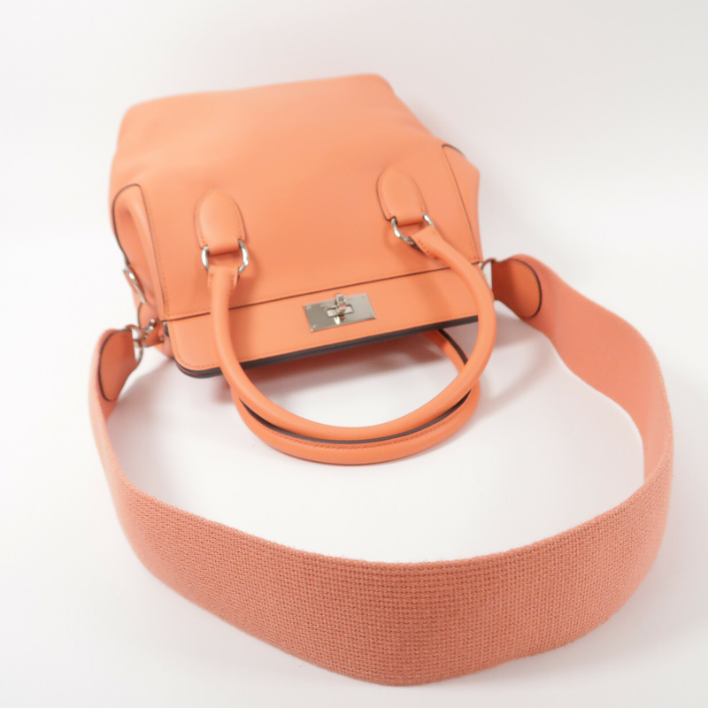 HERMES Evercolor皮革Toolbox 20手挽肩背兩用袋Crevette-9