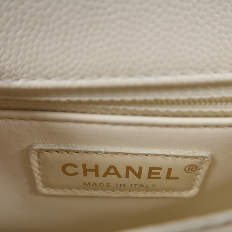 CHANEL 牛皮皮革Coco Handle Small鏈帶手挽肩背兩用袋-6