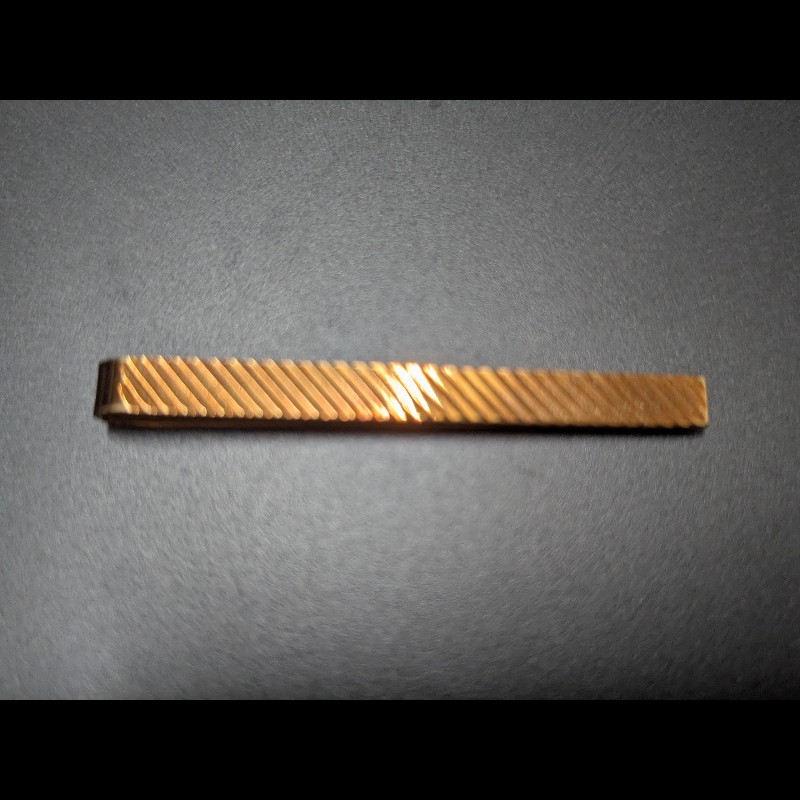 Tiffany & Co. 蒂芙尼 古典 14K金 對角斜紋領帶夾-1