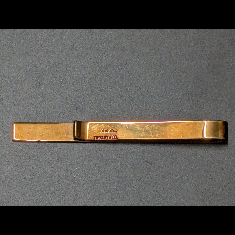 Tiffany & Co. 蒂芙尼 古典 14K金 對角斜紋領帶夾-3