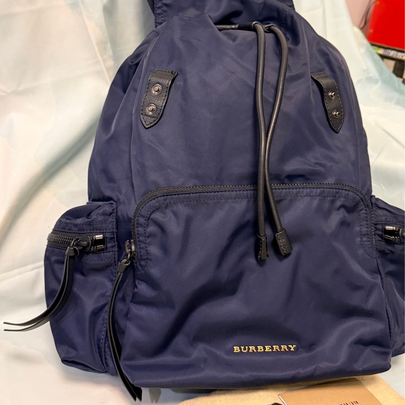 BURBERRY 專櫃正品 4020937 深藍色 後背包 雙肩包-2