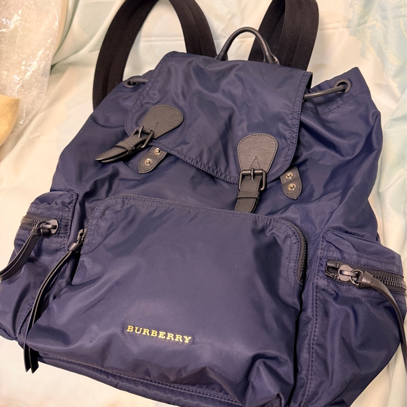 BURBERRY 專櫃正品 4020937 深藍色 後背包 雙肩包-5