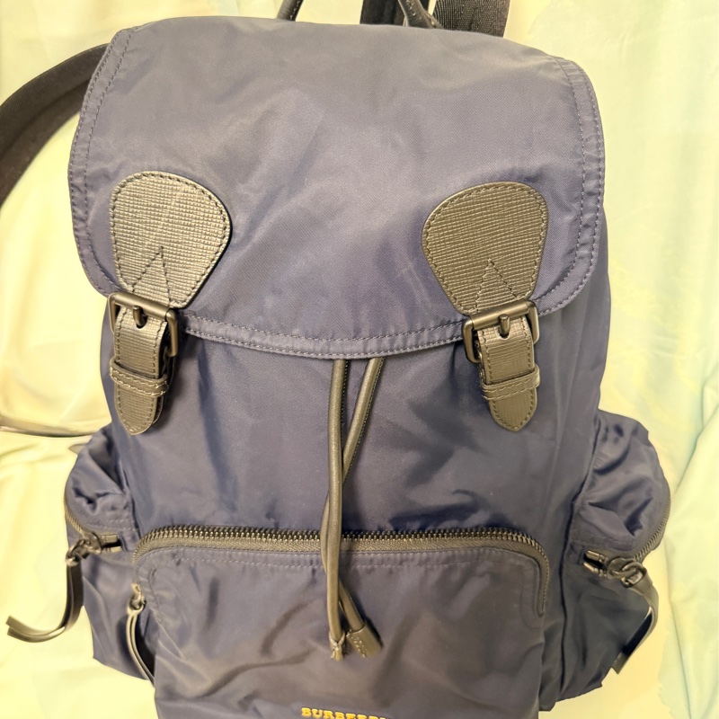 BURBERRY 專櫃正品 4020937 深藍色 後背包 雙肩包-6