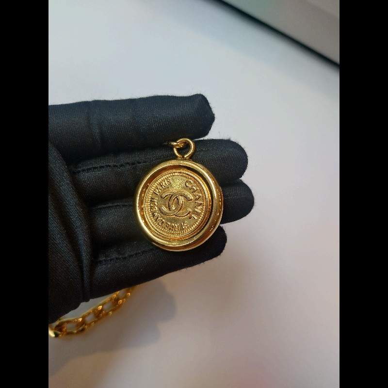 Chanel 金鍊金幣古董腰鍊/可當長項鍊用-6