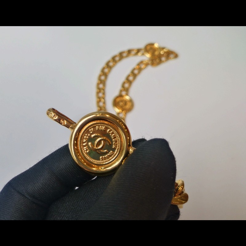 Chanel 金鍊金幣古董腰鍊/可當長項鍊用-7