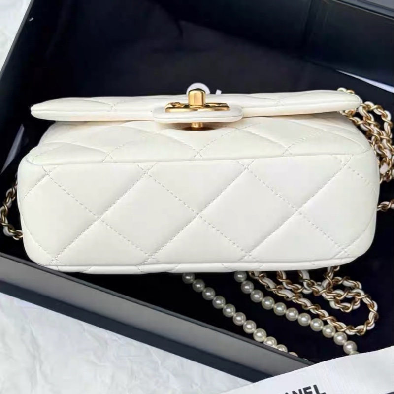 CHANEL21K珍珠調節鏈條方胖子香奈兒經典CF-11
