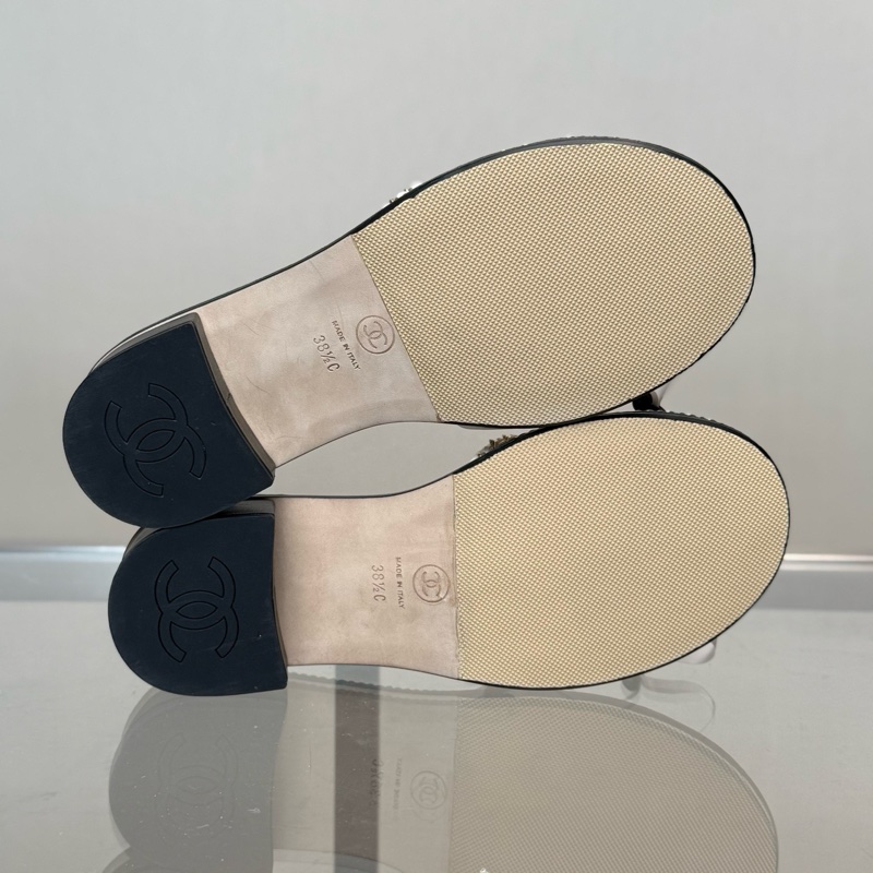 香奈兒CHANEL 25A白金雙C皮穿鏈Logo 38.5碼-6