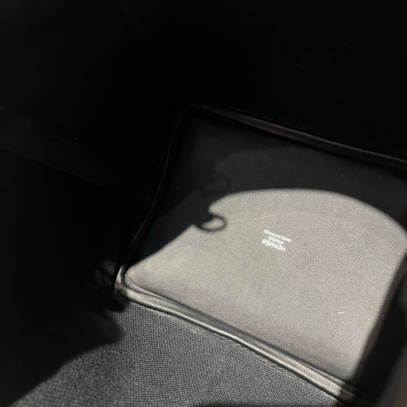 Hermes 黑銀 帆布拼牛皮 Picotin Cargo*Swift-6