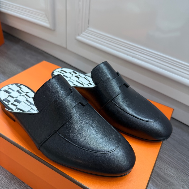 全新 Hermes 愛馬仕穆勒半拖鞋 黑色 35碼-0