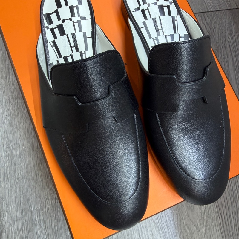 全新 Hermes 愛馬仕穆勒半拖鞋 黑色 35碼-1