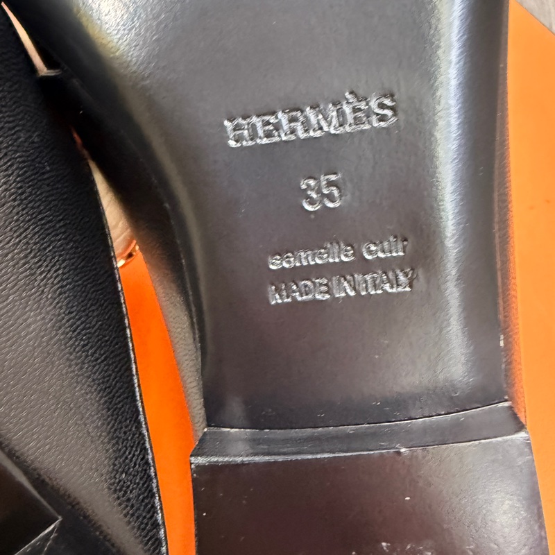 全新 Hermes 愛馬仕穆勒半拖鞋 黑色 35碼-4