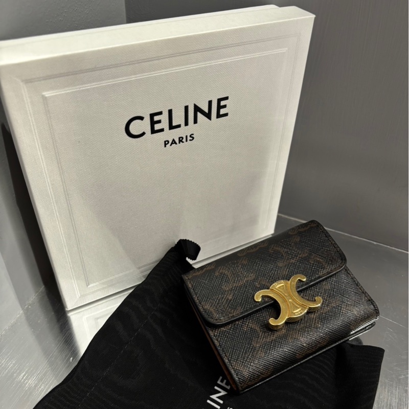 高價款錢包🌟Celine 三折短夾附零錢袋|Classic Trend CT精品|台北東區實體-9