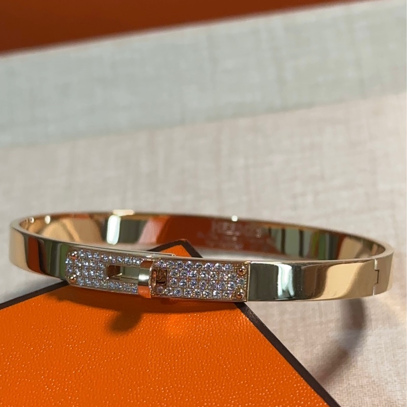 Hermes Kelly半鑽手環 Rose Gold玫瑰金 尺寸SH-0