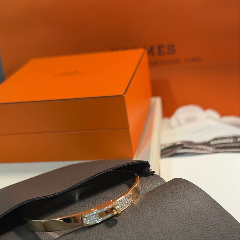 Hermes Kelly半鑽手環 Rose Gold玫瑰金 尺寸SH-2