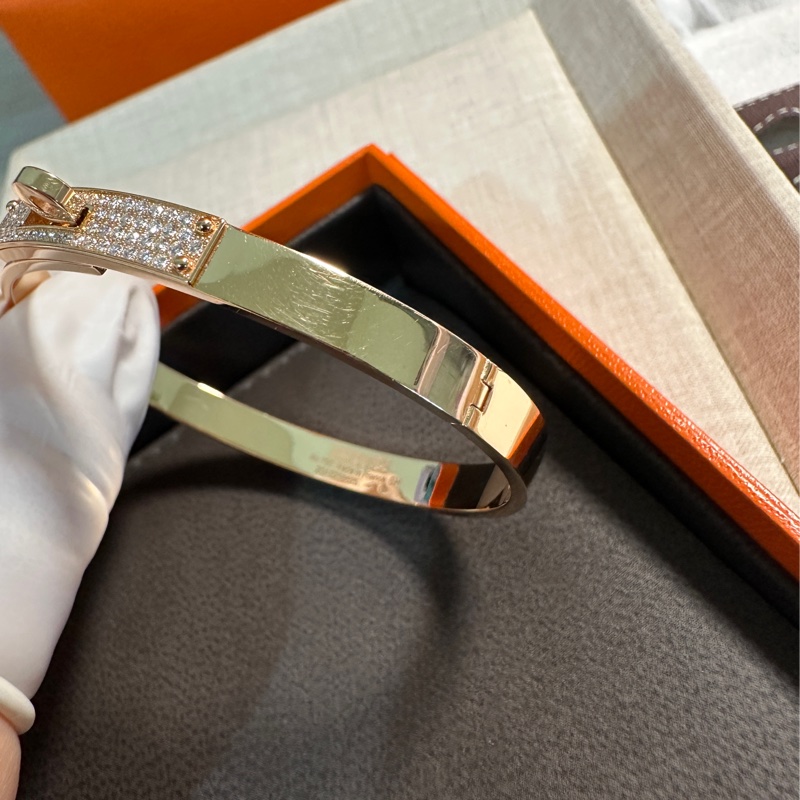 Hermes Kelly半鑽手環 Rose Gold玫瑰金 尺寸SH-18