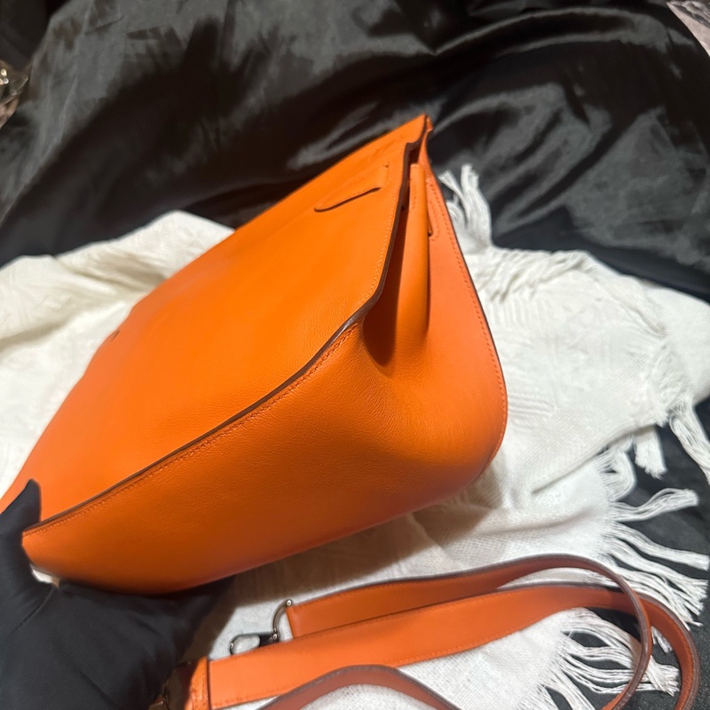 Hermès 愛馬仕吉普賽28 橘色 框o刻 附件 肩帶-5