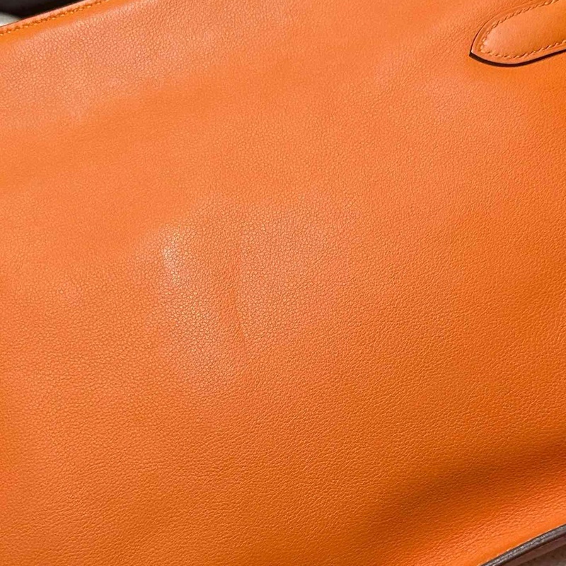 Hermès 愛馬仕吉普賽28 橘色 框o刻 附件 肩帶-11