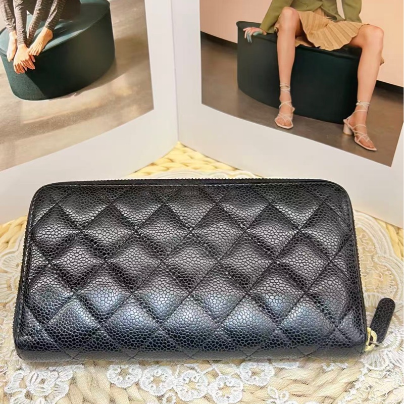 Chanel 荔枝牛皮長夾-1