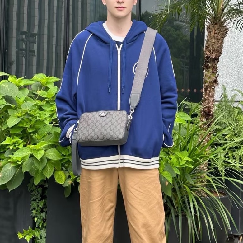 GUCCI古灰色老花Ophidia系列單肩斜挎包🌍-3