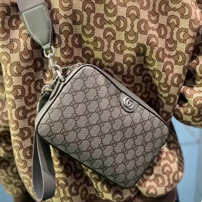 GUCCI古灰色老花Ophidia系列單肩斜挎包🌍-5