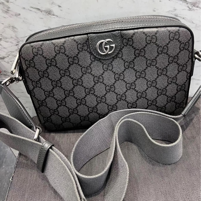 GUCCI古灰色老花Ophidia系列單肩斜挎包🌍-9