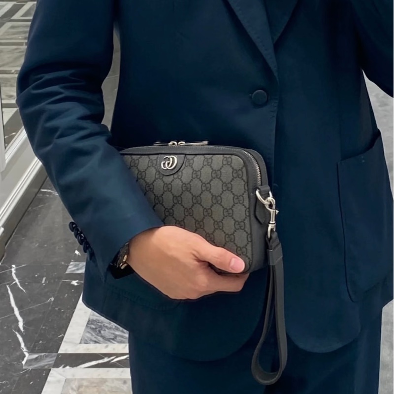 GUCCI古灰色老花Ophidia系列單肩斜挎包🌍-22