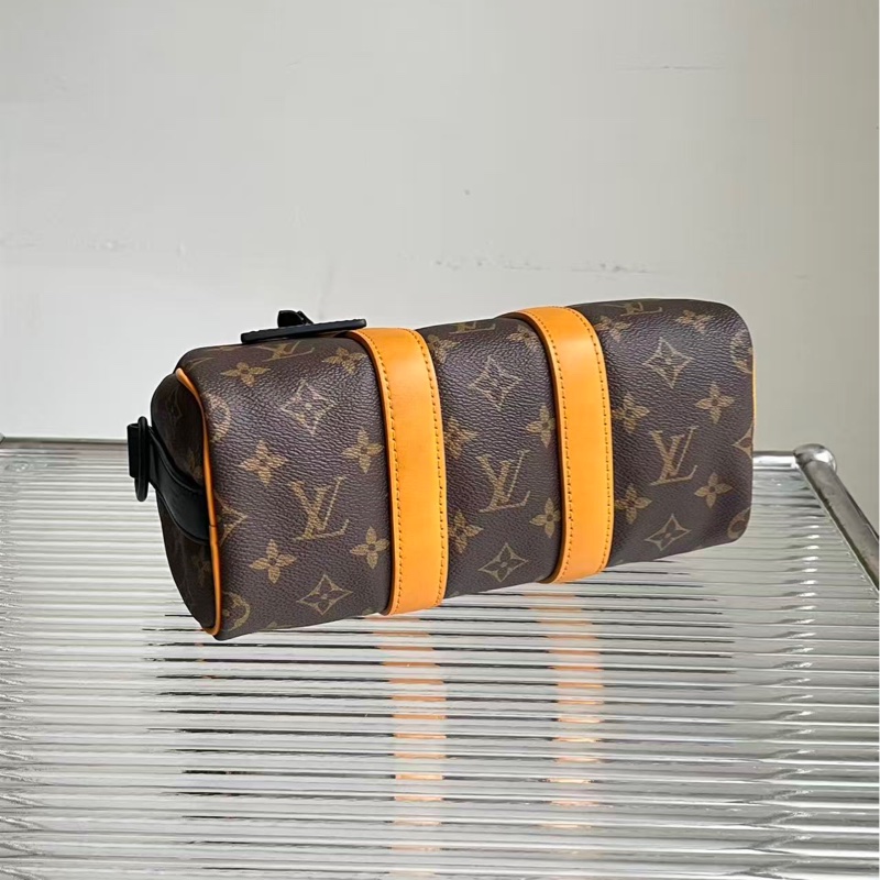🔥新到： LV/路易威登老花橙色條紋 keepall25手提斜挎包芯片款，尺寸：25*11*15-4