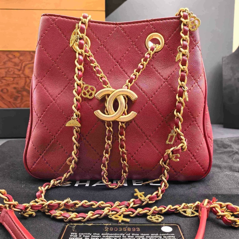 香奈兒Chanel紅金埃及水桶mini單肩包小水桶-0
