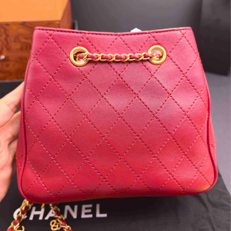 香奈兒Chanel紅金埃及水桶mini單肩包小水桶-1