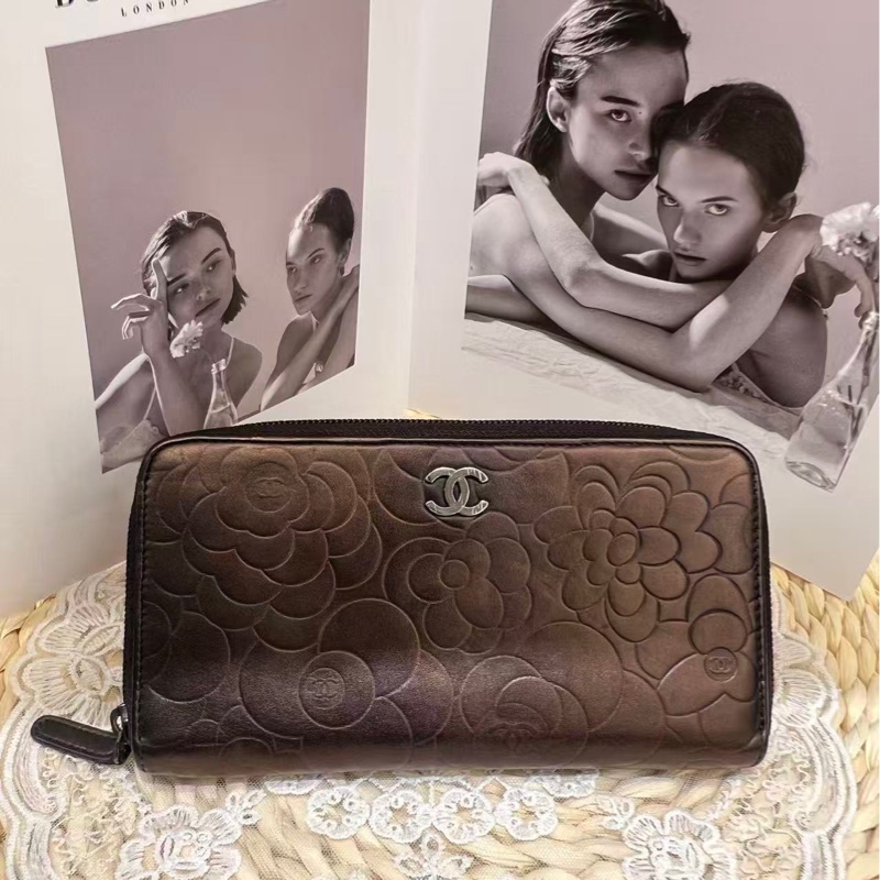 Chanel 絕版山茶花長夾-0