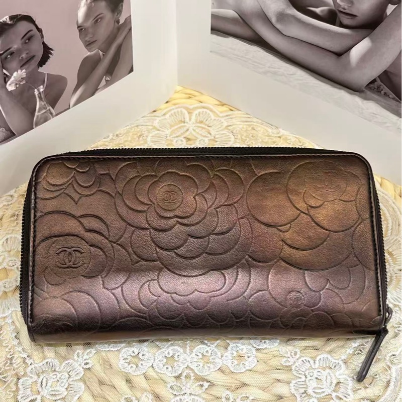 Chanel 絕版山茶花長夾-1