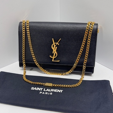 【極新🎁】 YSL KATE 聖羅蘭 黑金肩背包 專櫃最新款 （專櫃73,700）
