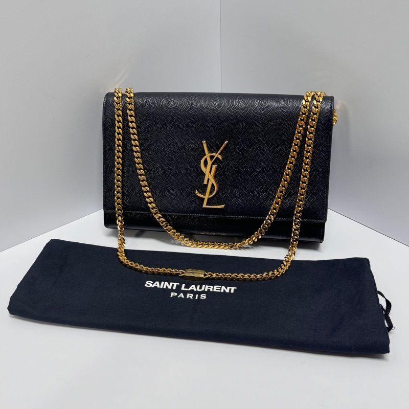 【極新🎁】 YSL KATE 聖羅蘭 黑金肩背包 專櫃最新款 (專櫃73,700)-1