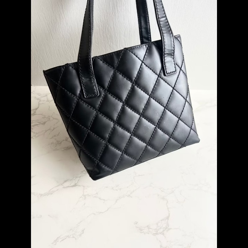 【LA LUNE】絕版古董包 Chanel Vivian 黑金色托特包 側背包 單肩包 中古-1