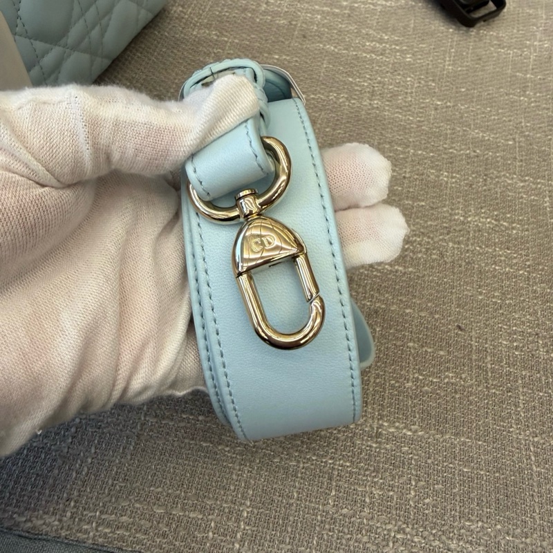 99新🆕Dior/迪奧五格戴妃 手提包斜挎包單肩包 藍色 金扣 24年編碼 💙正品-7