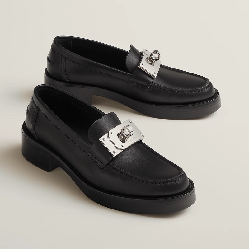 Hermès 愛馬仕 Hot樂福鞋 黑色 36.5碼-1