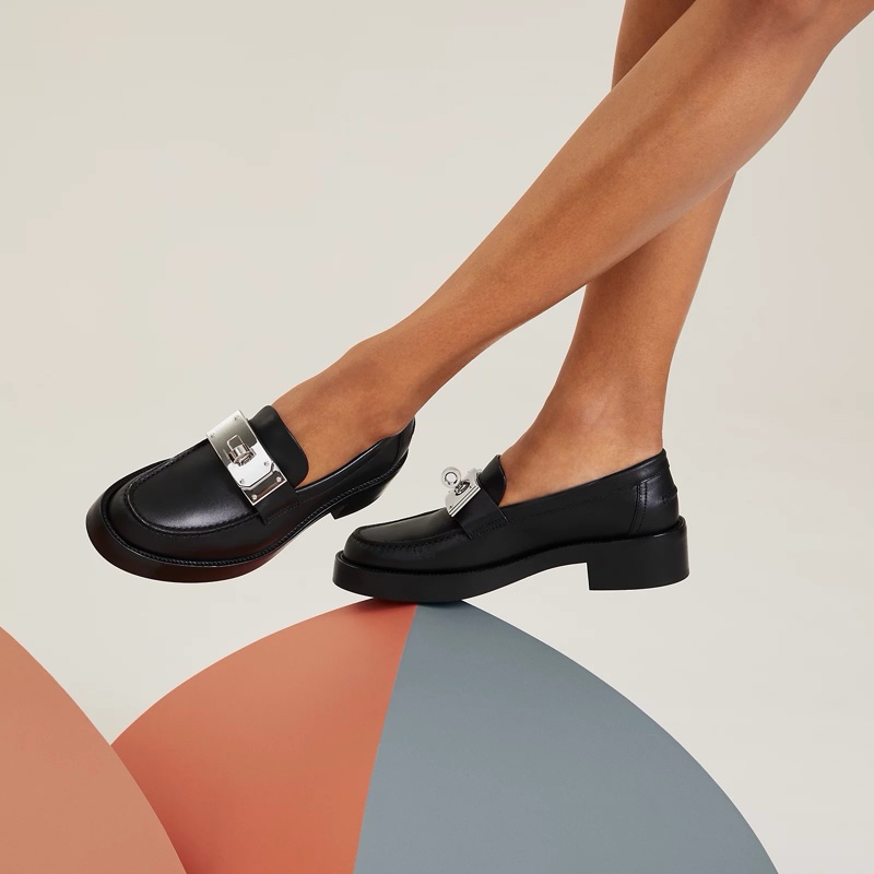 Hermès 愛馬仕 Hot樂福鞋 黑色 36.5碼-3