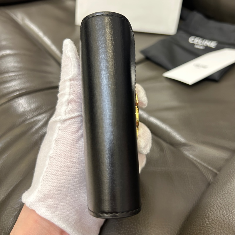 Celine 全新黑色TRIOMPHE小號翻蓋錢包-10