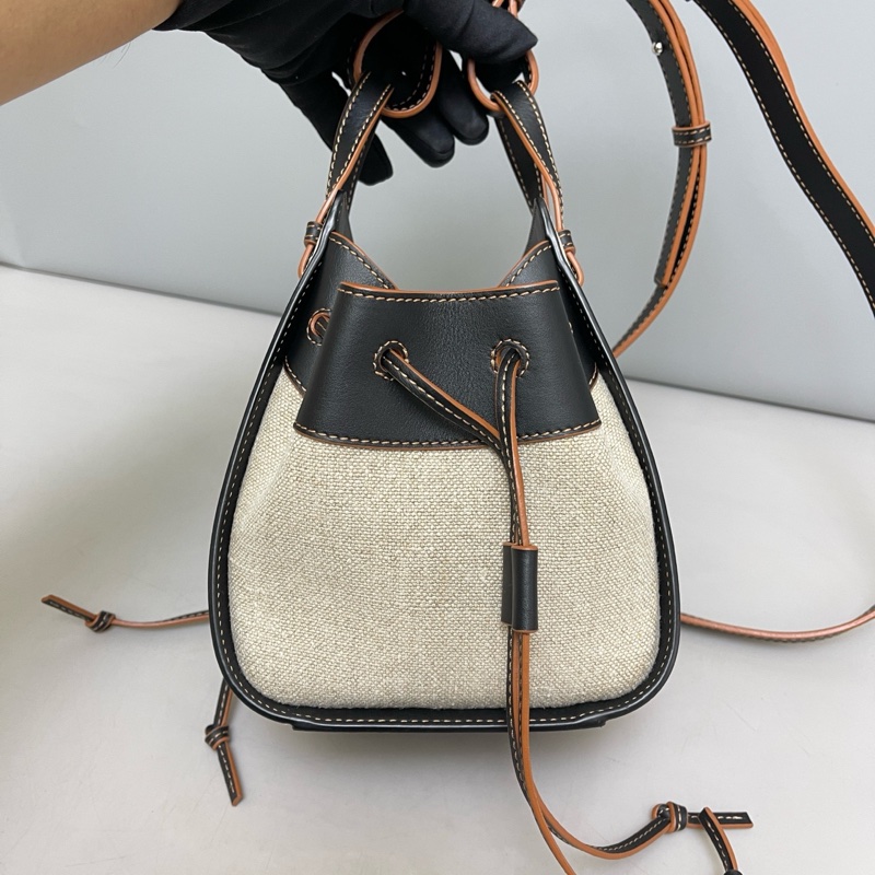 🌷甜價出售！Loewe 羅意威 Hammock 帆布拼皮 拼色吊床包 迷你mini-3