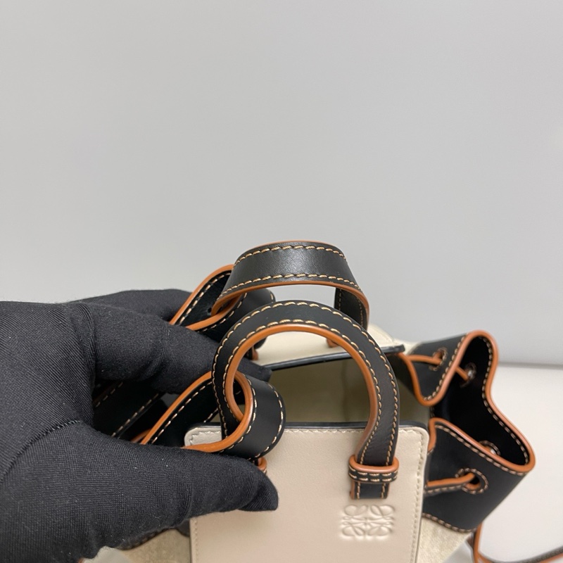 🌷甜價出售！Loewe 羅意威 Hammock 帆布拼皮 拼色吊床包 迷你mini-5