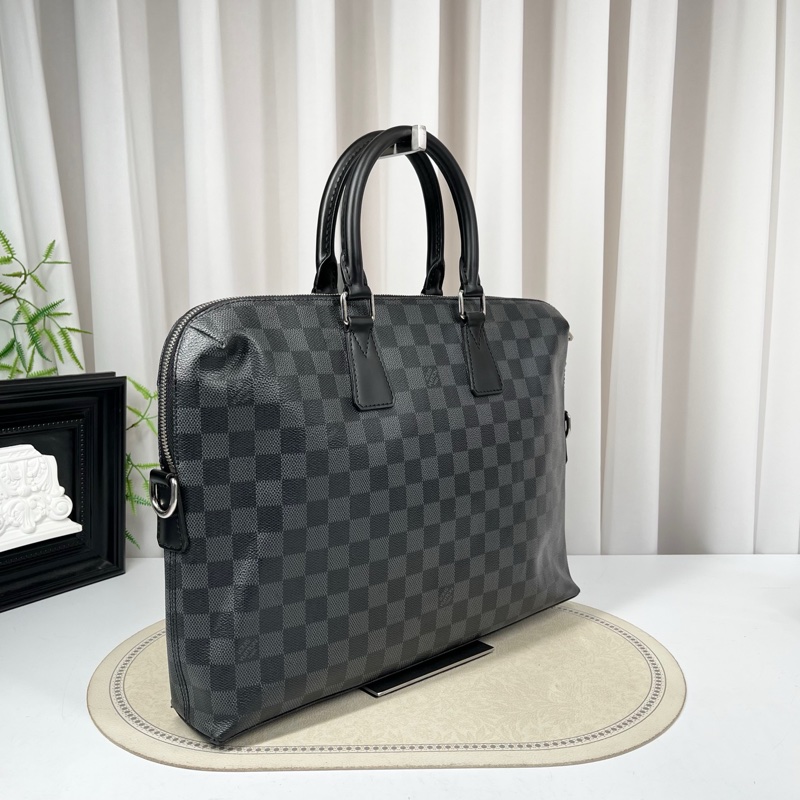 LV路易威登 少肩帶 棋盤格公文包手提斜挎-3