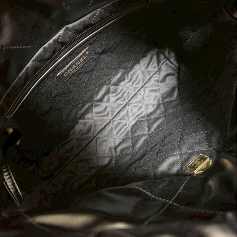 Chanel 香奈兒 經典22bag /肩背包/黑金款/小號/晶片款/全新全配-4