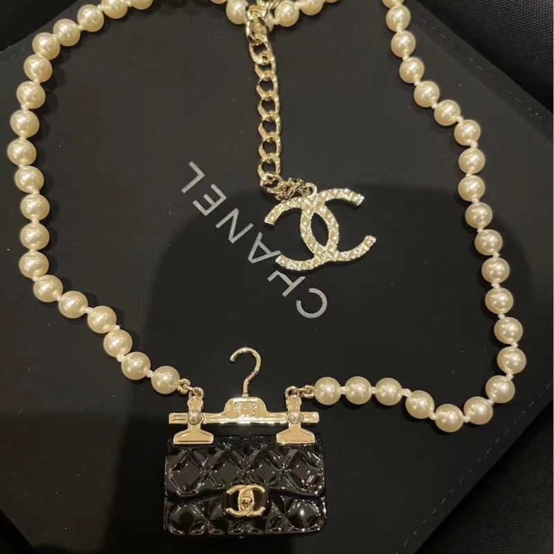 99新 Chanel 香奈兒 23C CF包包珍珠 choker項鍊-0
