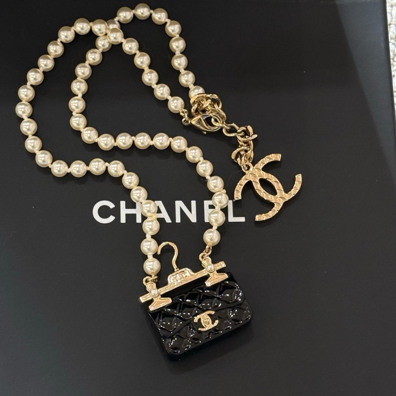 99新 Chanel 香奈兒 23C CF包包珍珠 choker項鍊-1