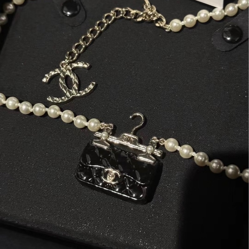 99新 Chanel 香奈兒 23C CF包包珍珠 choker項鍊-3